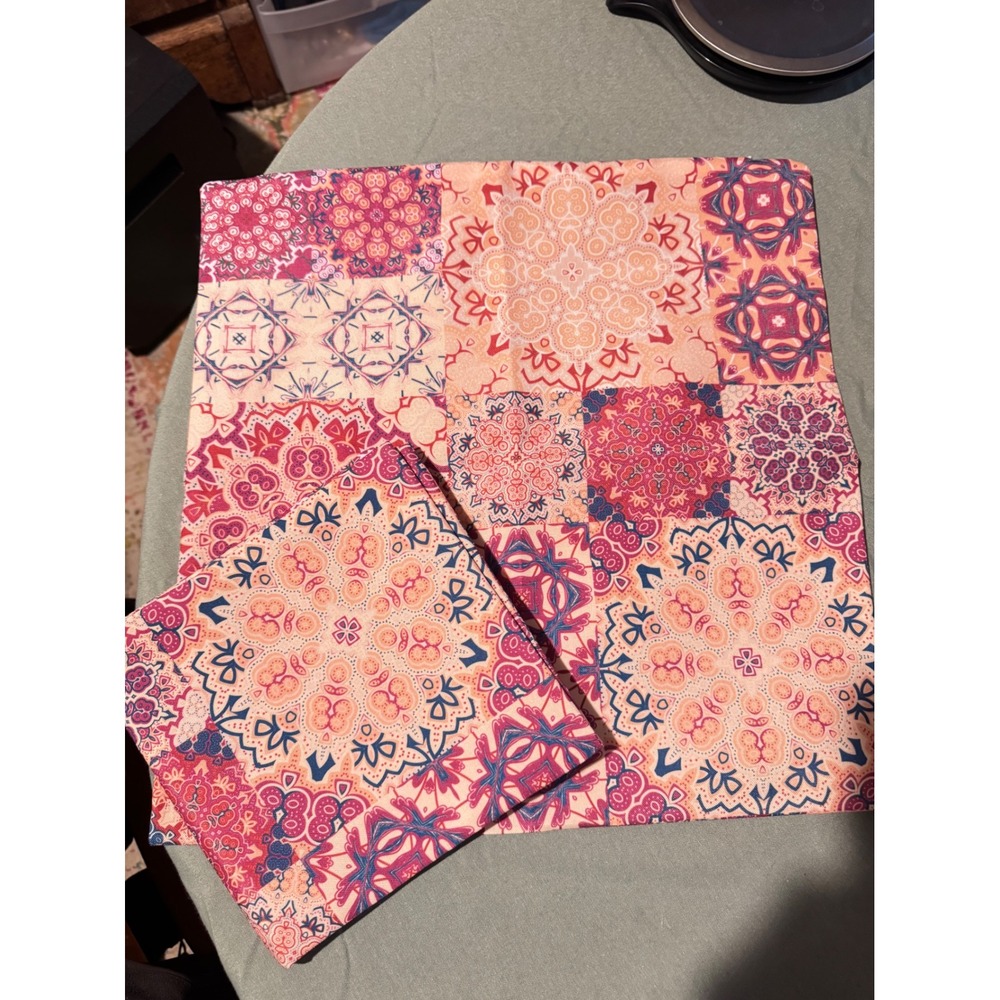 Boho Medallion Print Square Pillow Cover Case